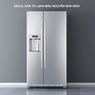 Decal dán tủ lạnh MÀU NGUYÊN BẢN INOX - Decal lá nhôm cách nhiệt