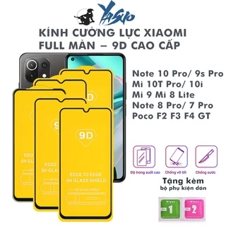 Cường lực Redmi Note 10 Pro Note 9s Pro Mi 10T Pro 10i Mi 9 Mi 8 Lite Note 8 Pro Note 7 Pro Poco F2 F3 F4 GT Kính [9D]