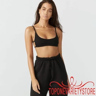 Áo Croptop Dệt Kim Hai Dây Hở Lưng Màu Trơn Thời Trang Cho Nữ