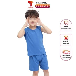 Đồ bộ áo ba lỗ quần đùi TANOSA thun lạnh màu trơn cho bé trai và gái 1-5 tuổi