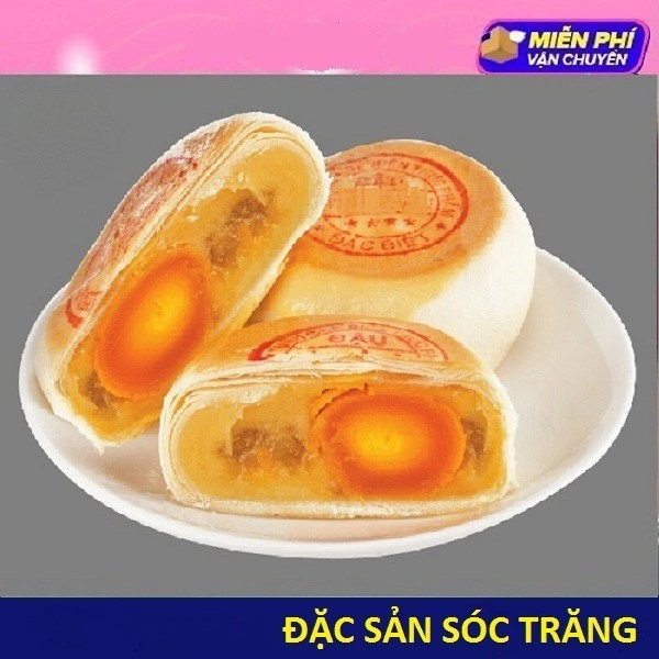 Bánh Pía Sóc Trăng Đậu Xanh Sầu Riêng Có Trứng Muối -300g (4 cái 1 Gói)- Ngon Tuyệt Vời [đồ ăn vặt]