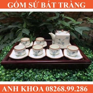 Ấm chén quai đồng Bát Tràng - Gốm sứ Bát Tràng Anh Khoa