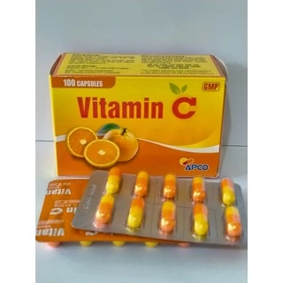 VITAMIN C Apco hộp 100 viên giúp bền vững thành mạch, hỗ trợ tăng cường sức đề kháng cho cơ thể