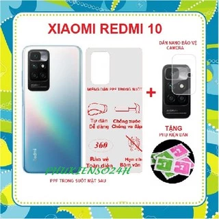 Xiaomi Redmi 10 - Dán PPF mặt sau trong suốt siêu dính, dán bảo vệ camera nano chống trầy xước bụi bẩn