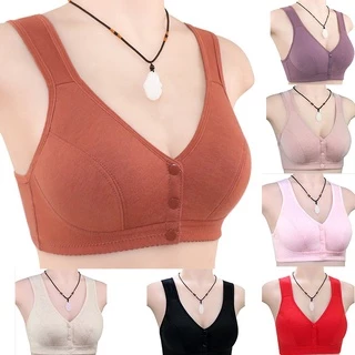 Áo lót cotton mềm gài khóa trước cỡ lớn thời trang cho phụ nữ trung niên