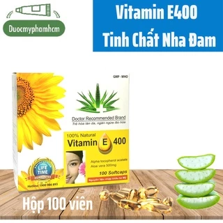 Vitamin E400 Kèm Tinh Chất Nha Đam- Sáng Đẹp Da, Chống Lão Hóa - Hộp 100 viên