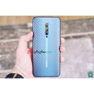 SKin Dán Mặt Sau Lưng Vân 3D OPPO Reno2 - Reno 2F - Carbon, Hình hộp, Nhám, Vân Da