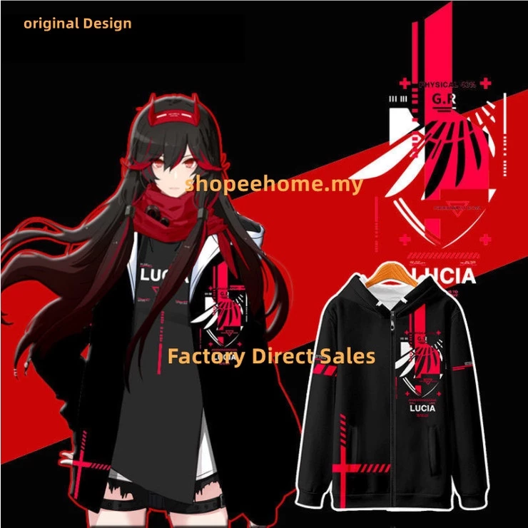 Áo Khoác hoodie Có Khóa Kéo Dáng Rộng In Hình Trừng Phạt Xám Raven 3D Phong Cách Nhật Bản Thời Trang unisex
