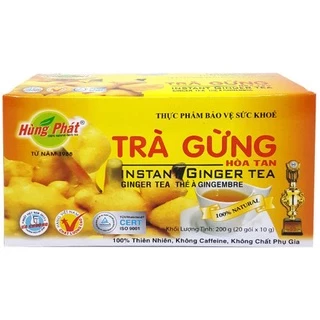 COMBO 2 HỘP TRÀ GỪNG HÒA TAN HÙNG PHÁT - hộp (20 gói x 10gr)