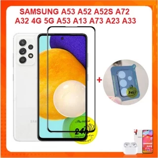 SAMSUNG A53 A52 A52S A72 A32 4G 5G A53 A13 A73 A23 A33 Kính cường lực Full màn hình + Cụm kính cường lực camera ĐEN