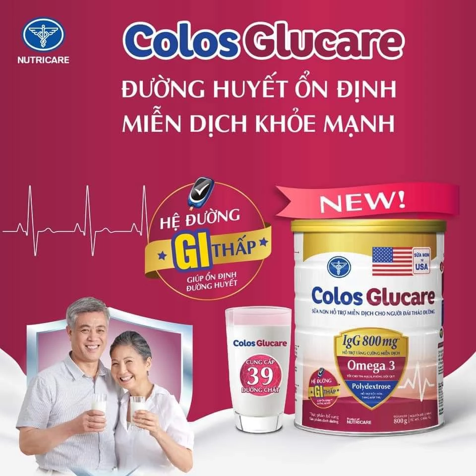 Sữa bột COLOSCARE GLUCARE 800gr Hỗ trợ người đái tháo đường