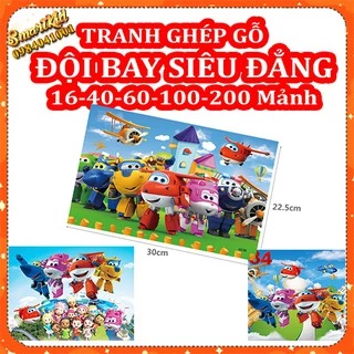 Tranh Xếp Hình Đội Bay Siêu Đẳng Super Wings 9 16 40 60 100 200 Mảnh Ghép Hình Xếp Hình Cho Bé