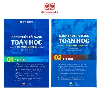 Sách Đánh thức tài năng toán học 1 và 2, toán lớp 1, lớp 2, lớp 3, Á Châu Books, bìa cứng, in màu ( 7 - 9 tuổi )