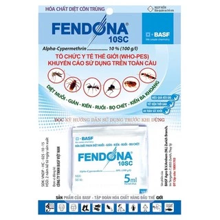 Combo 5 gói thuốc diệt muỗi, gián, kiến, ruồi, bọ chét, kiến ba khoang - FENDONA 10SC BASF ĐỨC (1 gói/5ml)