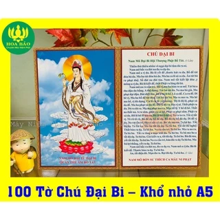 🙏Combo 100 Tờ Chú Đại Bi - Khổ nhỏ A5 - Giấy Dày Dặn, Chống Thấm