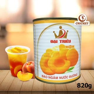 Đào Ngâm Nước Đường Đại Triều 820gr - Giòn Ngọt Thơm Ngon, Nguyên Liệu Trà Sữa CRICKET