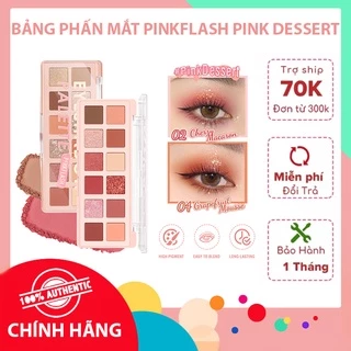 Bảng Phấn Mắt PINKFLASH Pink Dessert PF-E15 Sắc Tố Cao Màu Ánh Kim Tuyến Lâu Trôi Khay Trang Điểm Đa Chức Năng 100g