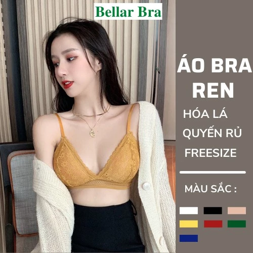 Áo Bra Nữ 2 Dây - Áo Ngực Phối Ren Hoa Mút Mỏng Gợi Cảm Và Quyến Rủ   BellarBra B7156