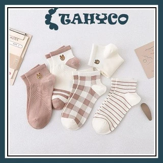 Vớ tất cổ ngắn nữ cute dễ thương chất liệu cotton phong cách Hàn Quốc TAHYCO TN05 1 ĐÔI