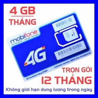 Sim 4G Mobifone trọn gói 1 năm không nạp tiền ( 4GB/tháng) - MDT250A - F500N