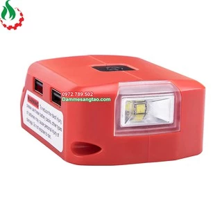 Đế chuyển pin milwaukee 18V cổng sạc điện thoại và DC 12V