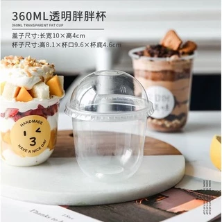 [HÀNG SẴN] Combo 50 ly nhựa đáy bầu 360ml dùng đựng smoothies, trà sữa , nước ép có kèm nắp cầu