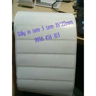 Giấy in tem mã vạch thường 3 tem 35*22 dùng cho máy in tem mã vạch Godex G500