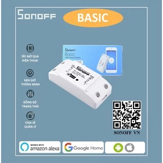 Công Tắc Điều Khiển Sonoff Basic Wifi Không Dây Bảo Hành 12 Tháng