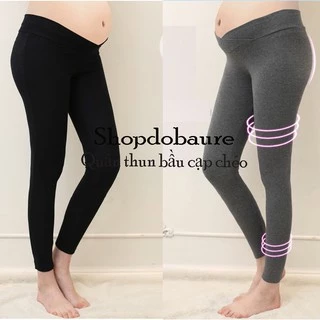 Quần bầu dài cạp chéo thun co giãn đàn hồi legging - 𝐐𝟏𝟒