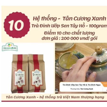 Trà Đinh Ướp Sen Tây Hồ - 100gram - Trà Thái Nguyên Ướp Sen