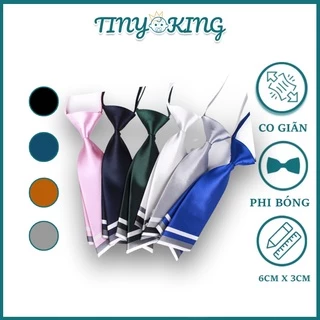 Cà vạt nữ TINY KING cavat trơn học sinh sinh viên chụp kỷ yếu sự kiện caravat công sở nơ đeo cổ nữ thắt sẵn ( C005 )