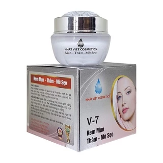 KEM MỤN THÂM MỜ SẸO NGỌC TRAI ĐEN SỮA ONG CHÚA V7 NHẬT VIỆT COSMETICS 12G