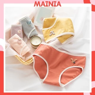 Quần Lót Nữ Cotton Màu Trơn Viền Trắng Hoạ Tiết Hoạt Hình Xinh Xắn Quần Chíp Dễ Thương Mainia Shop