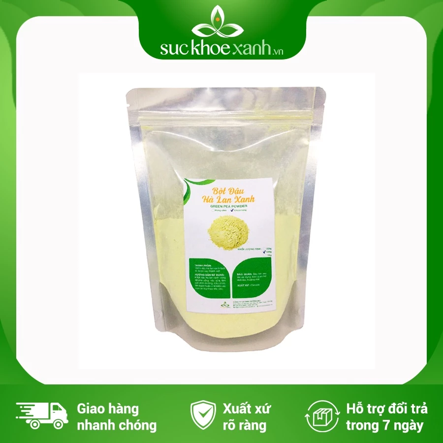 Bột đậu hà lan xanh tự nhiên (chưa rang) Sức Khỏe Xanh - 500g/túi - Nhập khẩu Canada chính hãng