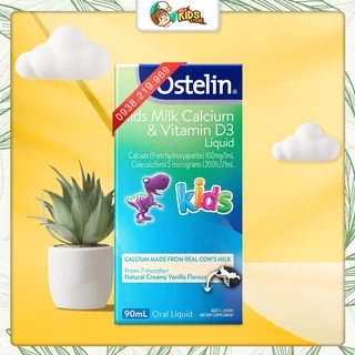 Canxi nước Khủng Long Ostelin Kids Milk Calcium & D3 Liquid Úc (90ml) cho Trẻ Từ 7 Tháng Tuổi