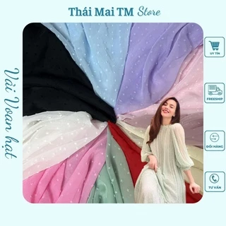 Vải Voan Hạt mềm mại nhẹ nhàng tạo váy phồng bay bổng,TháiMaiTM