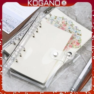 Bìa sổ còng binder KOGANO sổ còng size A5 A6 trong suốt 6 lỗ phụ kiện chia giấy, túi đựng tiện dụng SN-001342