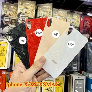 Kính cường lực mặt sau 3D 4D vân kim cương iphone XSMAX XS X 8PLUS 7PLUS 6PLUS 6S PLUS 7 8