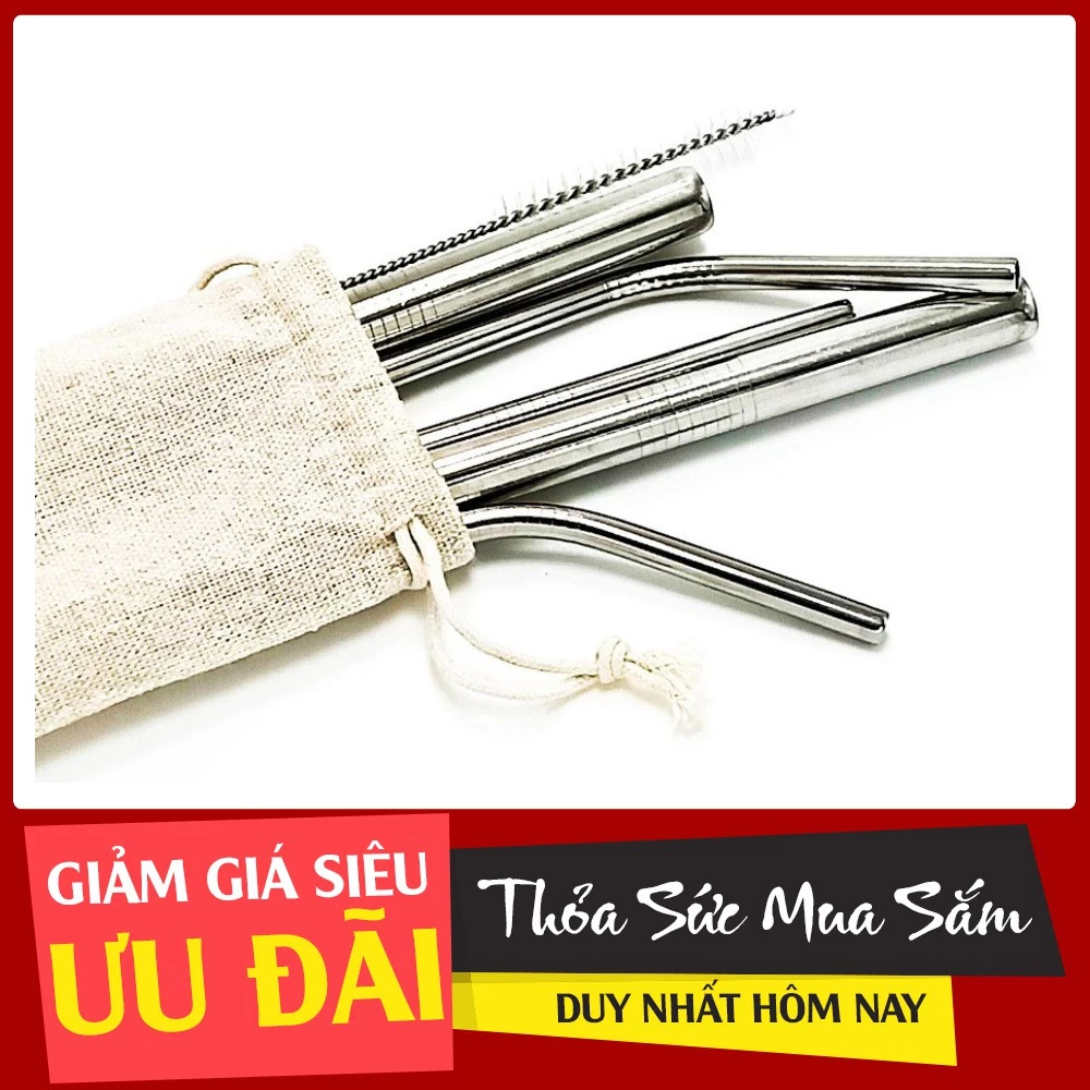 [XẢ KHO 3 NGÀY] Ống Hút Inox 304 thép không gỉ, tái chế sử dụng, thân thiện môi trường