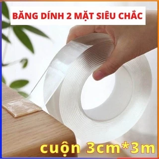 Cuộn băng keo 2 mặt acrylic trong suốt Living C , băng keo dán tranh gán gương treo tường siêu dính đa năng