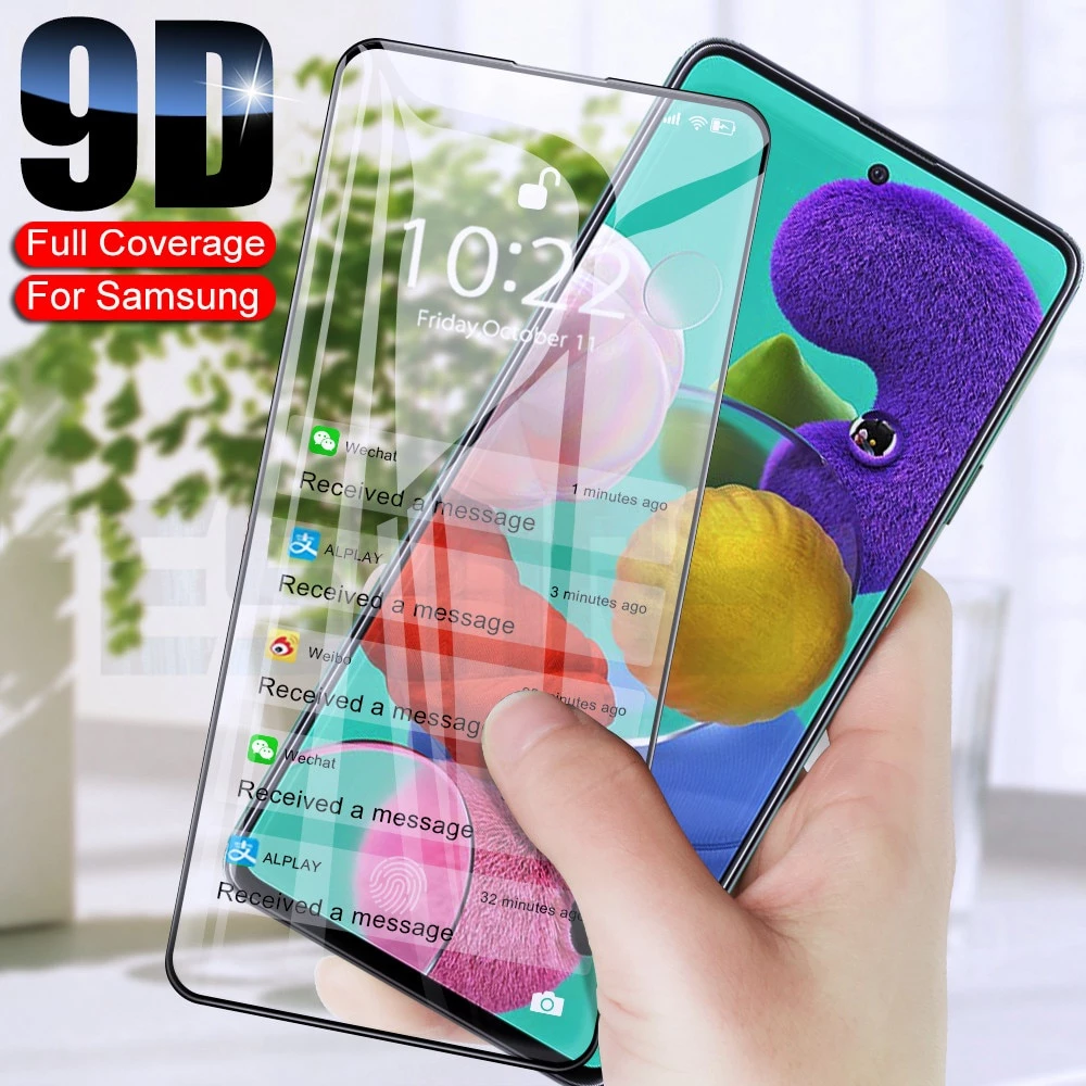 Kính cường lực màn hình 9D cho Samsung Galaxy A42 A12 M12 M31 M21S M51 A72 A52 A51 A71 4g 5g S21 S20 Ultra Plus