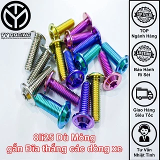 Ốc Titan 8li25 gắn Đĩa Dù to mỏng Chuẩn GR5 xịn - TY Racing