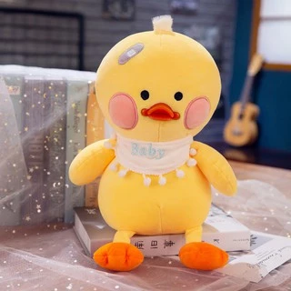 GẤU BÔNG VỊT MÁ HỒNG BABY ĐEO KHĂN (35CM) VẢI MINISO SIÊU MỀM MỊN, HÀNG LOẠI 1 CAO CẤP AN TOÀN CHO NGƯỜI SỬ DỤNG