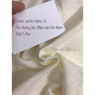 Vải linen xước trắng kem