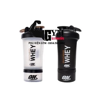 Bình lắc tập gym bình nước Shake bottle ON Gold Standard chính hãng 2 ngăn