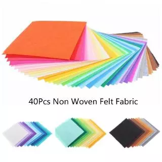 Set 40 Tấm Vải Nỉ Polyester Không Dệt Dày 1mm Làm Đồ Thủ Công Búp Bê