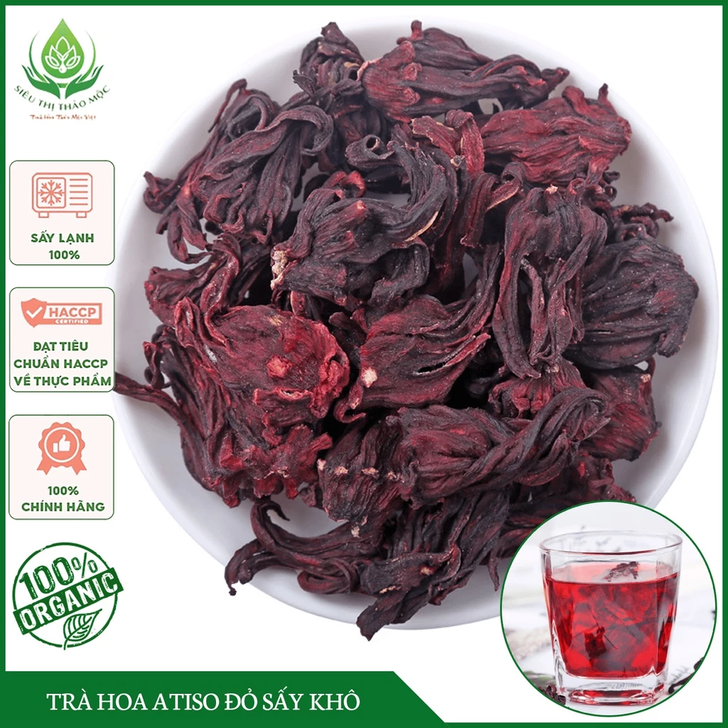 ✅[HÀNG LOẠI 1] Trà Hoa Atiso Đỏ 1Kg Sấy Khô Nguyên Nụ Hoa Bụp Giấm Khô Loại Đẹp Không Nát