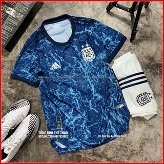 Áo Đá Banh Đội Tuyển argentina 2022 Vải thái cực chất, Bộ quần áo Bóng Đá Messi Agentina màu tím than mới phom 43-90kg