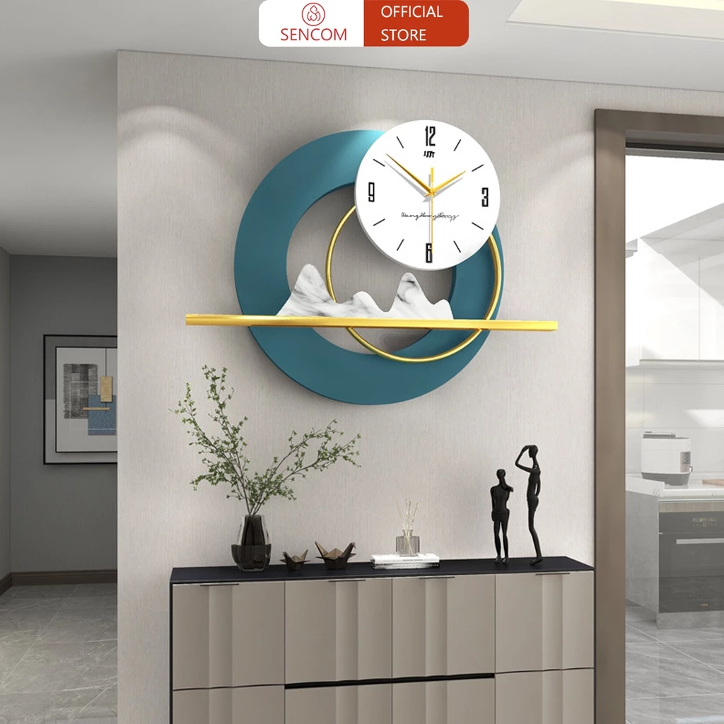 Đồng hồ treo tường phòng khách độc đáo SENCOM, trang trí decor phong cách Bắc Âu - JT21105-60