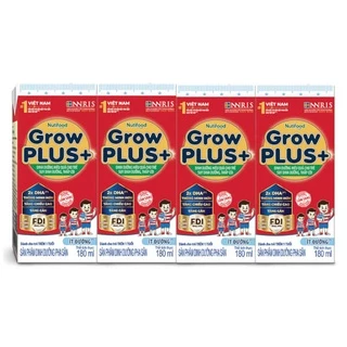 Lốc 4 Hộp Nutifood GROW PLUS SDD Ít Đường 180ml - 110ml Đỏ